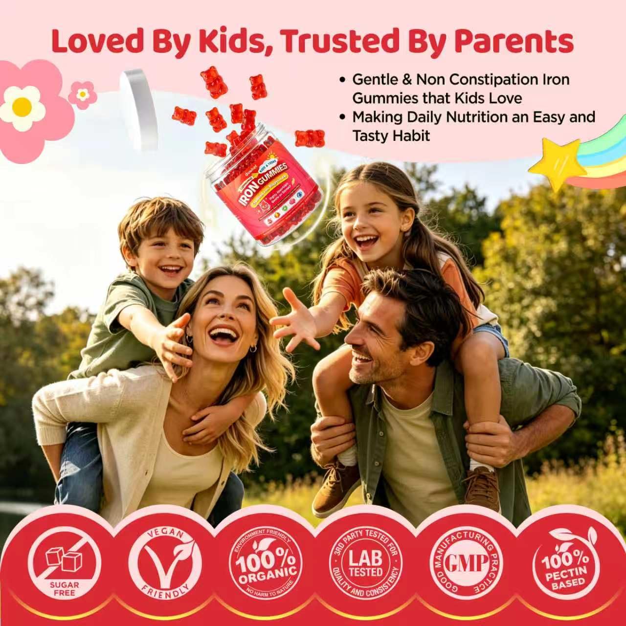 duwhot Iron Supplement Gummies Kids Teens, Iron Bisglycinate with Vitamin C — Amazon image 8