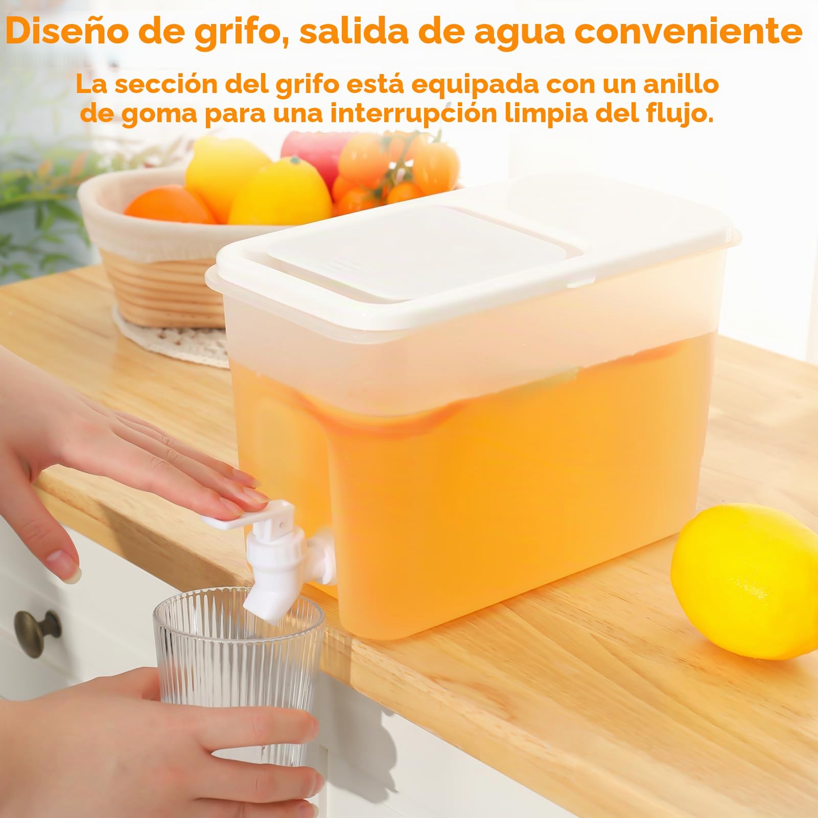Zuimei Dispensador de bebidas de 4 litros con grifo, dispensador de agua para bebidas para nevera con espiga a prueba de fugas, dispensador de bebidas frías de plástico para bebidas de fiesta, jugo,