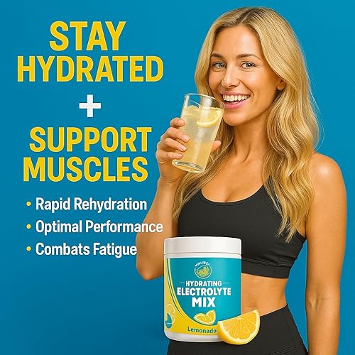 Miniatura 6 de Polvo de electrolitos  Mezcla de hidratación de limón sin azúcar  90 porciones  Keto, vegano, sin gluten  Electrolitos naturales para recuperación