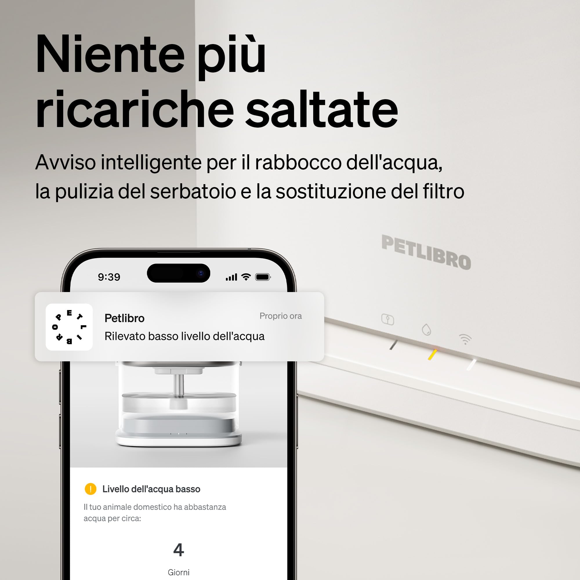 PETLIBRO Fontanella per Gatti, Dockstream 2 Fontana per Gatti Intelligente con App, Dispenser Acqua Gatto 3L, Distributore Acqua Cani da Interno Acciaio inox con Wi-Fi 5 GHz, Abbeveratoio per Gatto