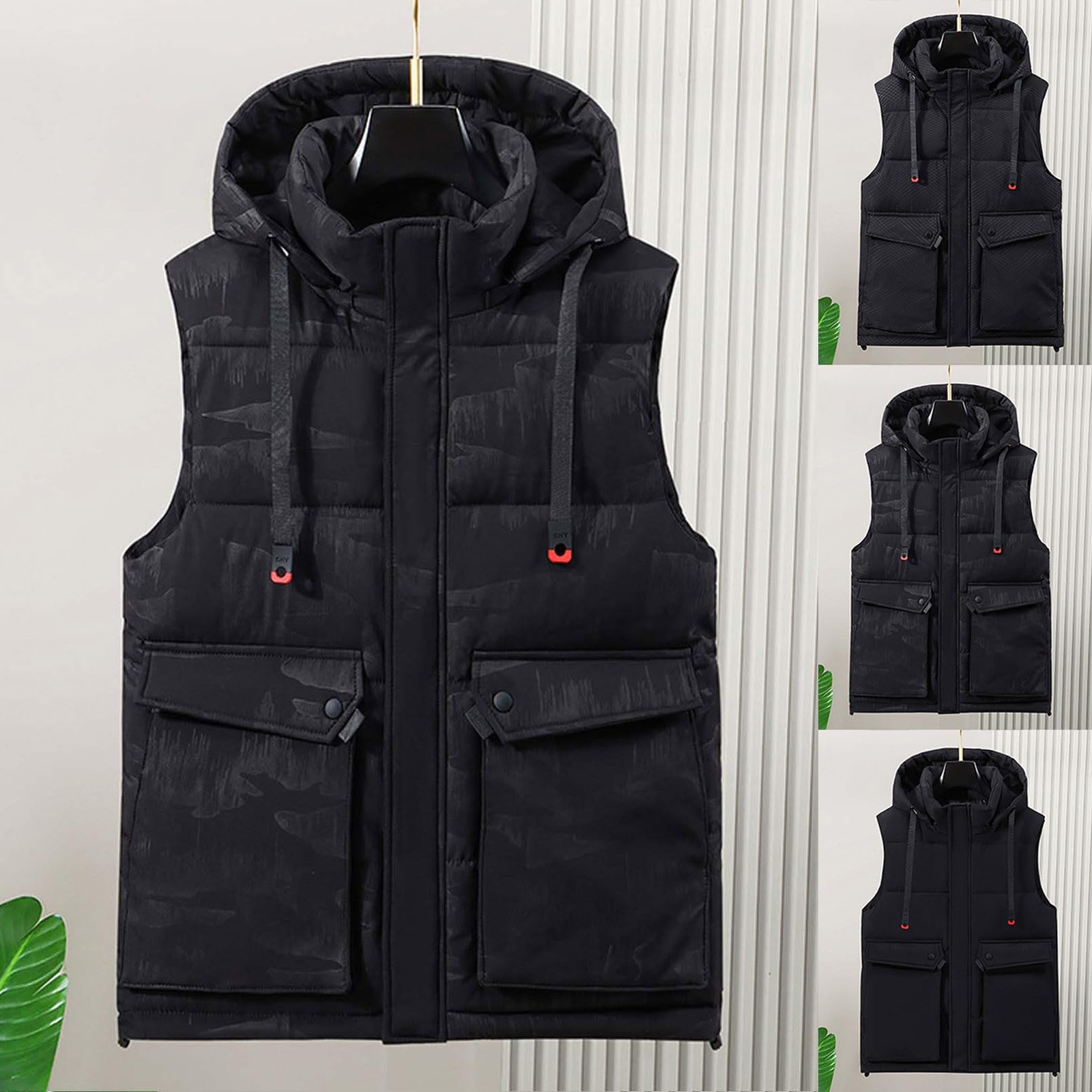 Genérico Chaleco Plumas Ligero Hombre,Chalequillo Caballero Plumon Guateado chaqueta térmica para correr Desmangado Hombre Con Cremallera de invierno softshell sin mangas deportivo entretiempo