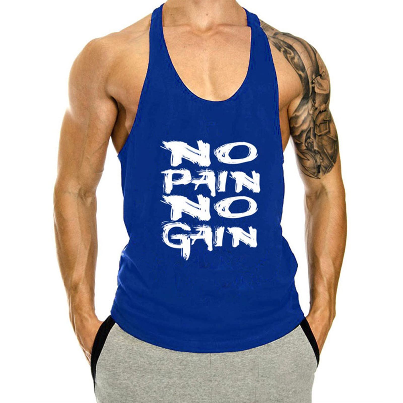 Voolga Camiseta Tirantes Hombre Gym Sin Mangas Camiseta Fitness Bodybuilding Musculation Gym Tank Top