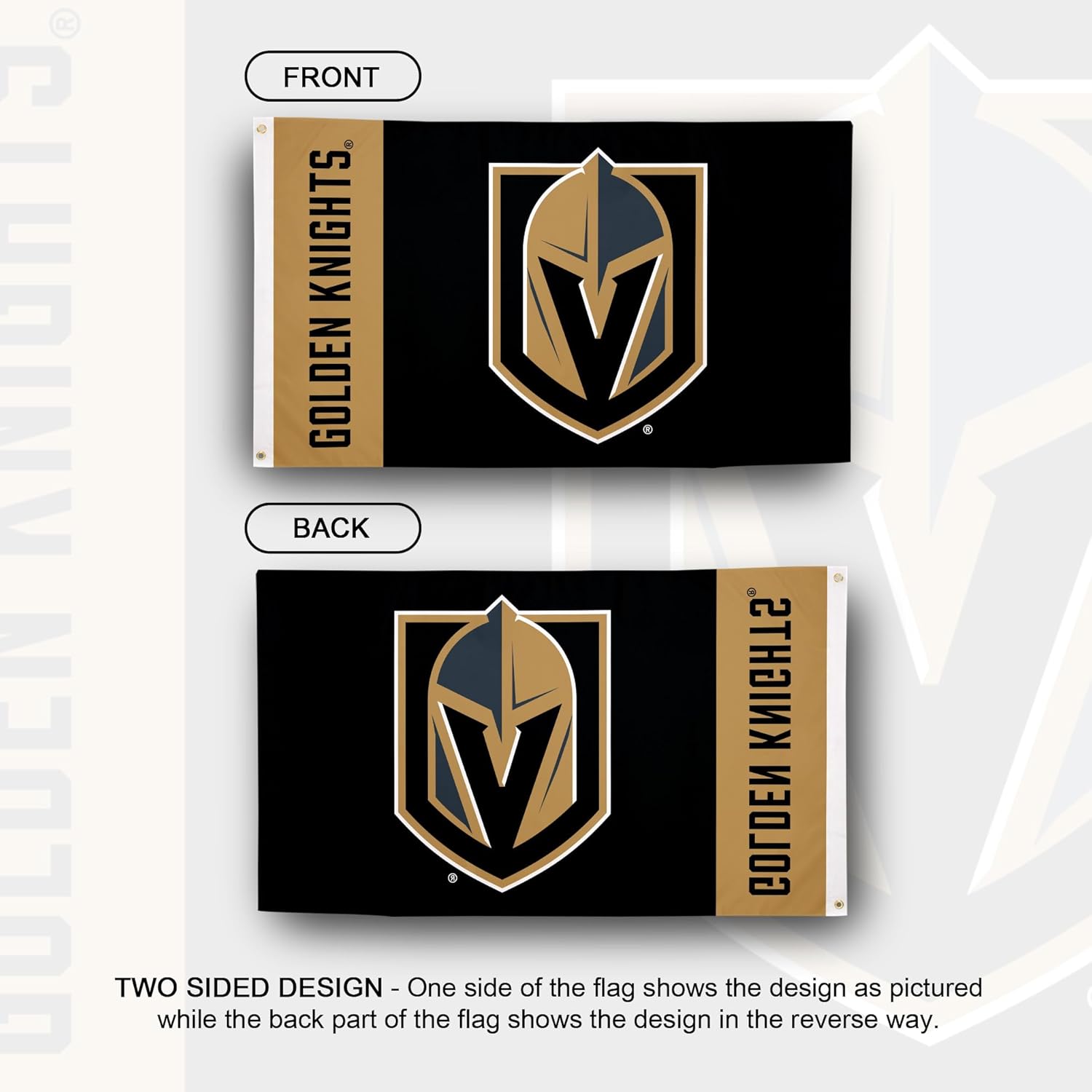 Desert Cactus Las Vegas Golden Knights Flag NHL 100% Polyester Indoor Outdoor 3x5 feet National Hockey League Team Flags (Name Flag)
