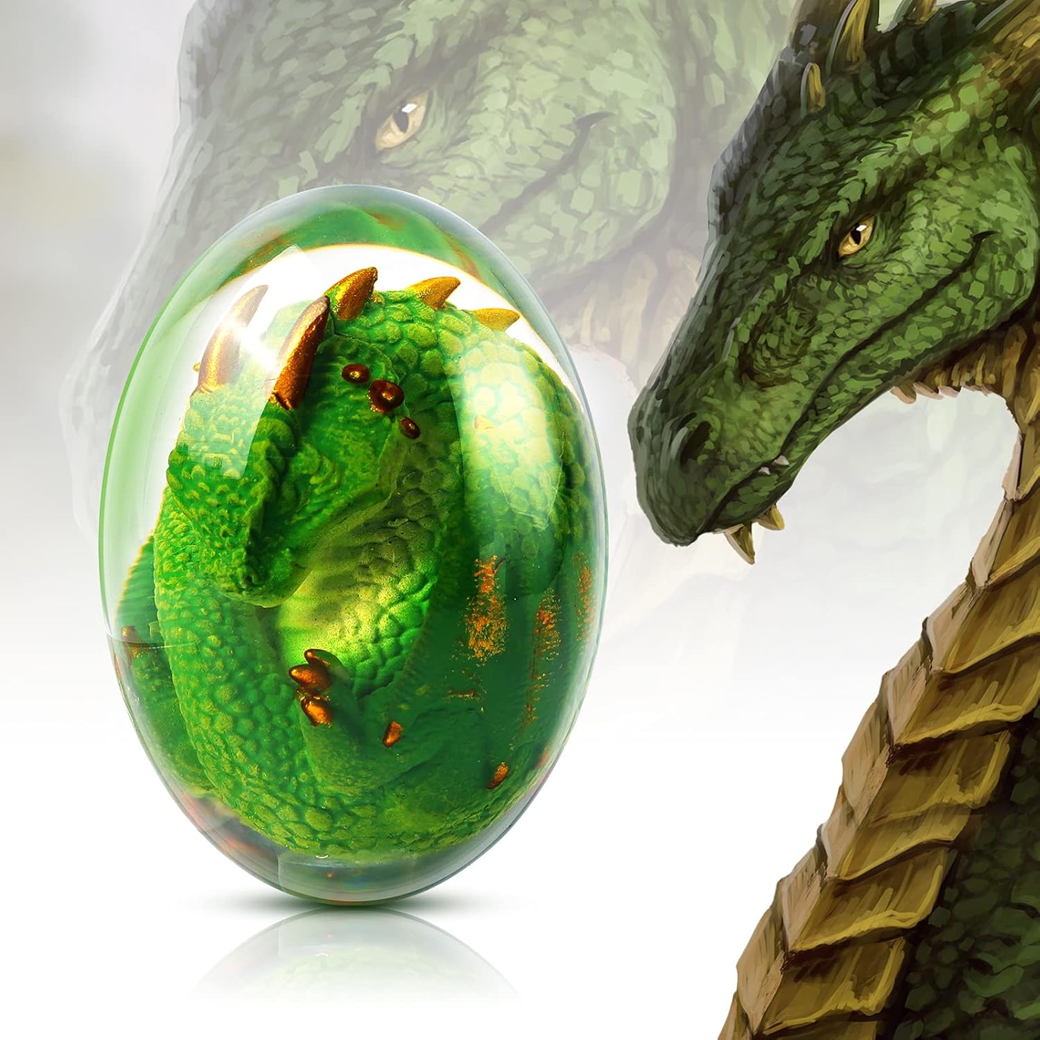 Lava Dragon Egg 3 Colors Dragon Statue, Handmade Sculpture Lifelike
