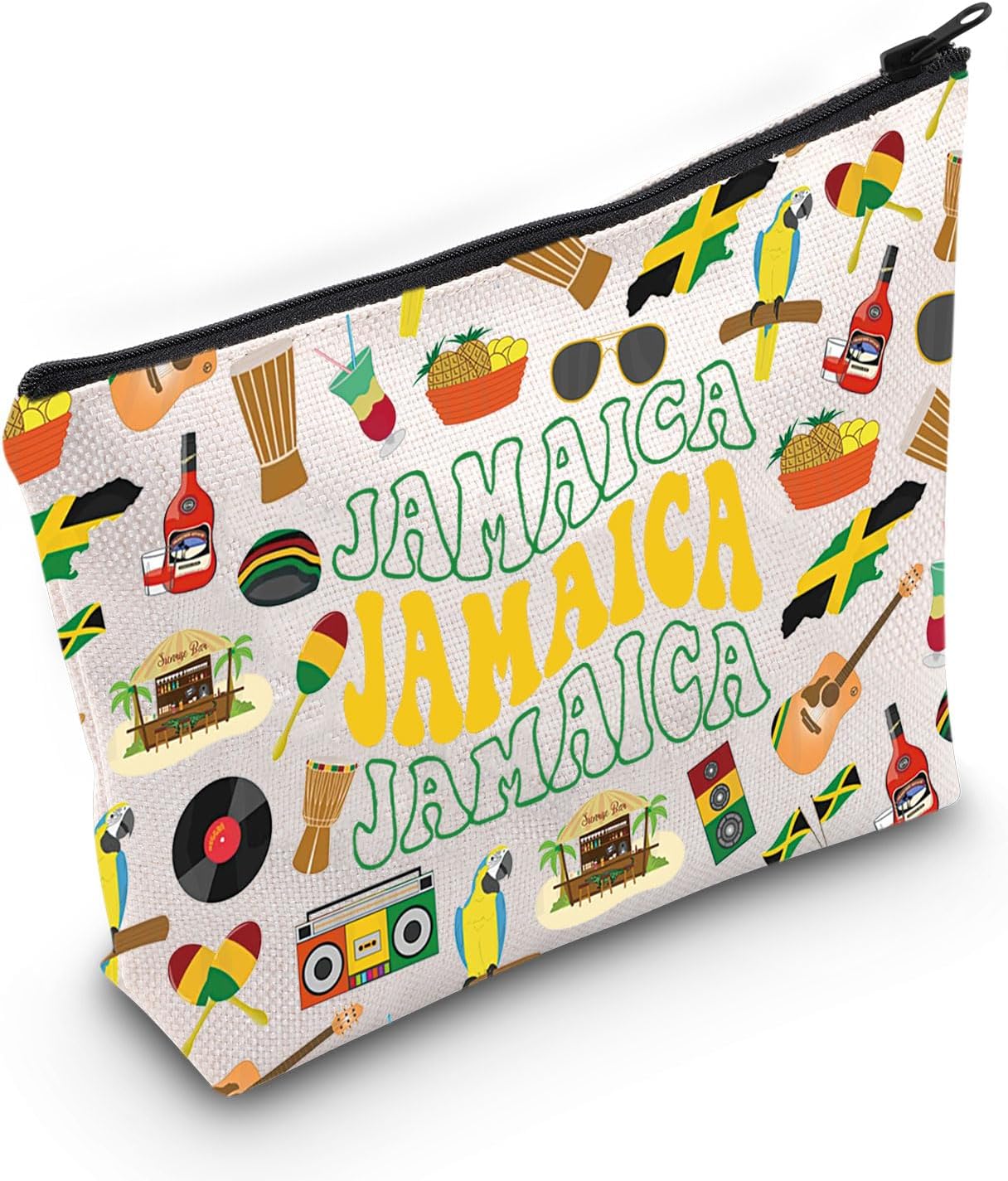 MEIKIUP Jamaica Vacation Travel Makeup Bag Jamaica Lovers Cosmetic Bag Travel Gift Jamaica Souvenirs Gift for Traveler (Jamaica bag)