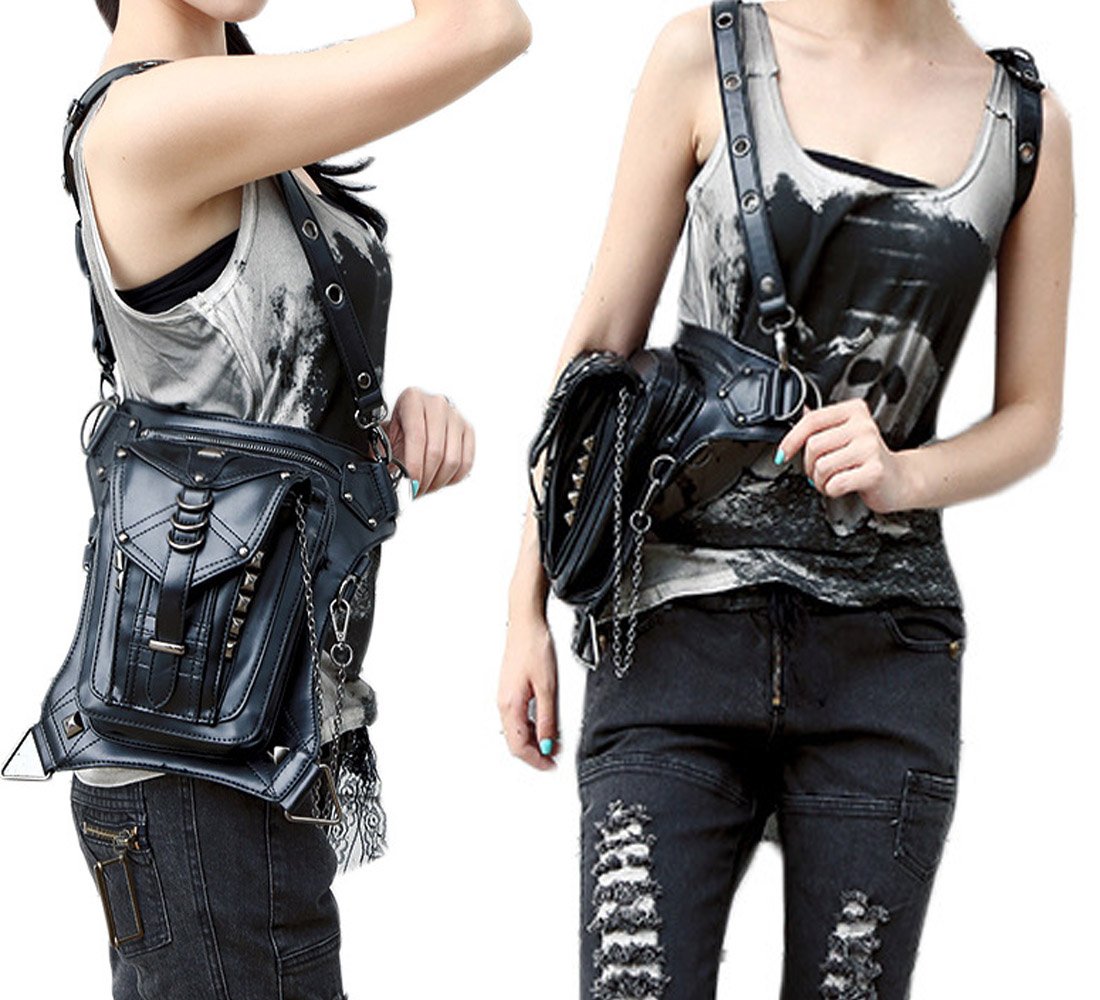 Hommes Femmes Punk Multi-usages Tactique Goutte Jambe Bras Sac Pack Hanche Ceinture Taille Sacs Banane Sport Sac À Bandoulière Sacs Banane Ville