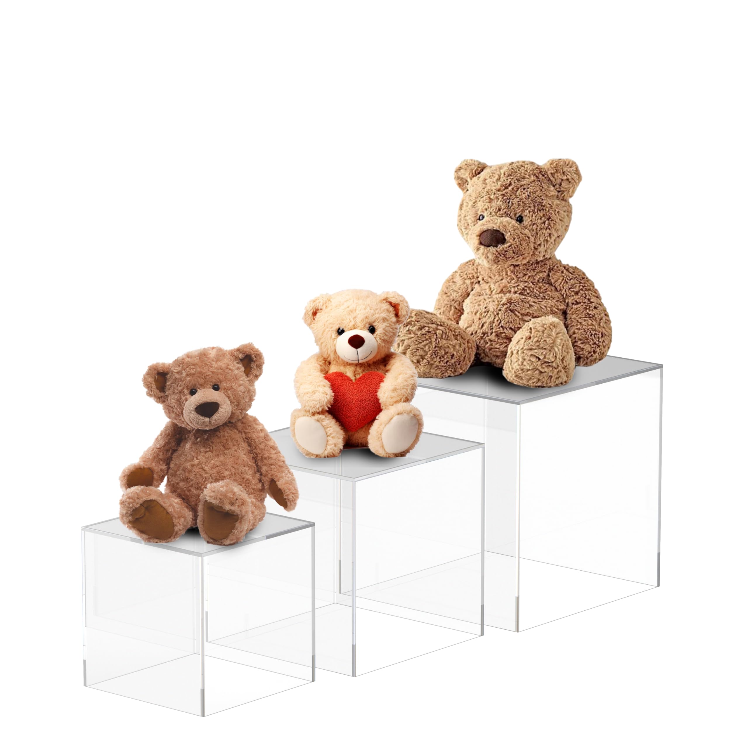 CLEAR-AD PLASTICS Small Frost Acrylic Cubes for Display - Plastic Square Cubes for Food, Cupcakes, Figures, Desserts, Jewelry, Toys, Collectibles, Cosmetics Showcase