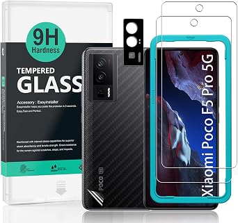 Ibywind for Xiaomi Poco F5 Pro 5G Screen Protector,2 Pack,9H Hardness Tempered Glass and Camera Lens Protector,with Alignment Frame,Full Coverage,Bubble Free,Fingerprint Unlock,Scratch Resistant