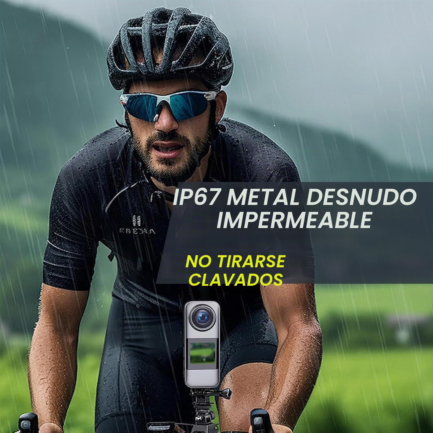 Xilecam Cámara Deportiva de Pantalla Dual 4K 60FPS WiFi Cámara Impermeable con Pantalla Táctil con Camara Moto y Accesorios de Montaje para Deportes Al Aire Libre y Ciclismo（Gris Metálico）