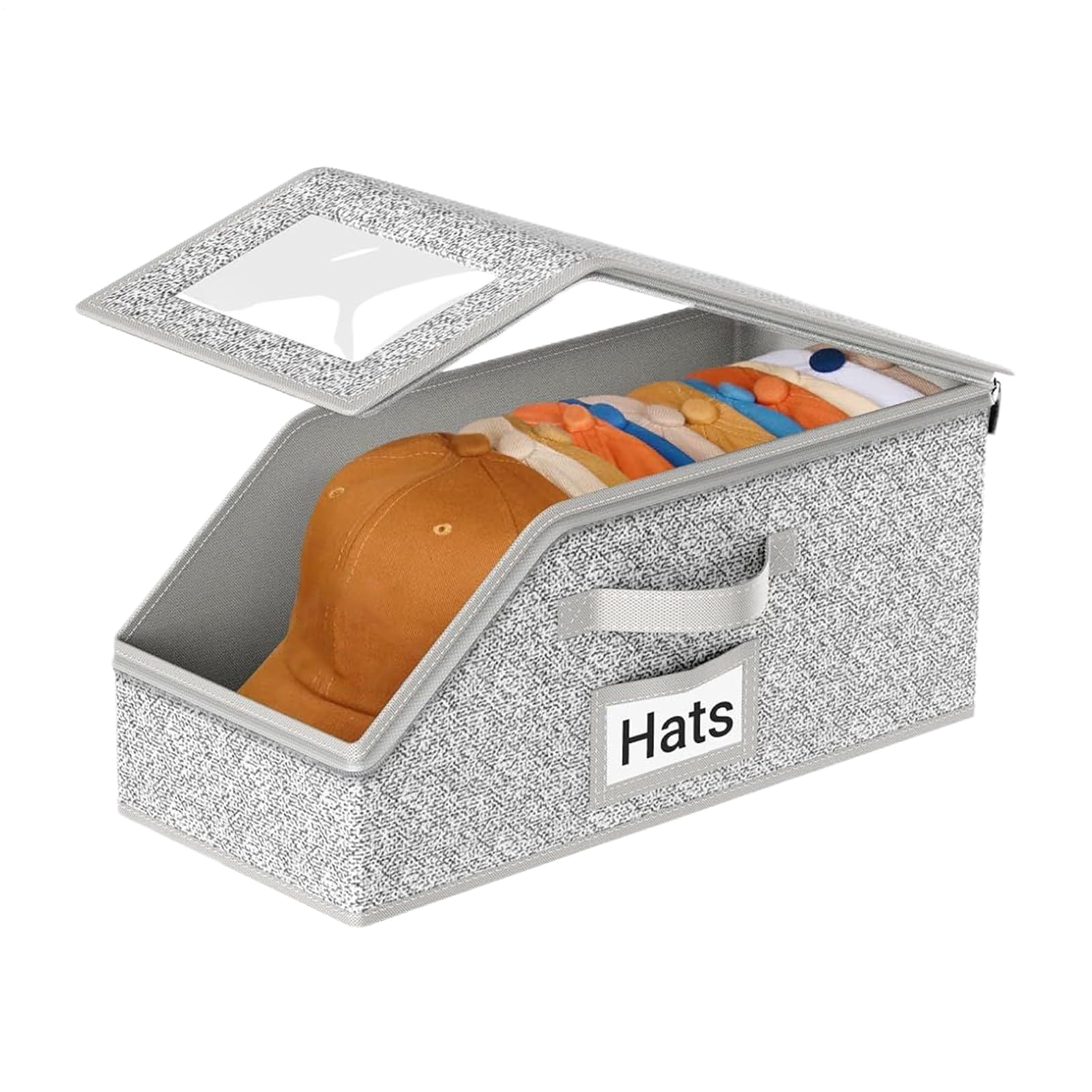 Organizador de Gorras con Capacidad para hasta 24 Apilable con Ventana | Contenedor Apilable Almacenaje De Gorros Para Armario Dormitorio Viajes Y Sombreros Vaqueros