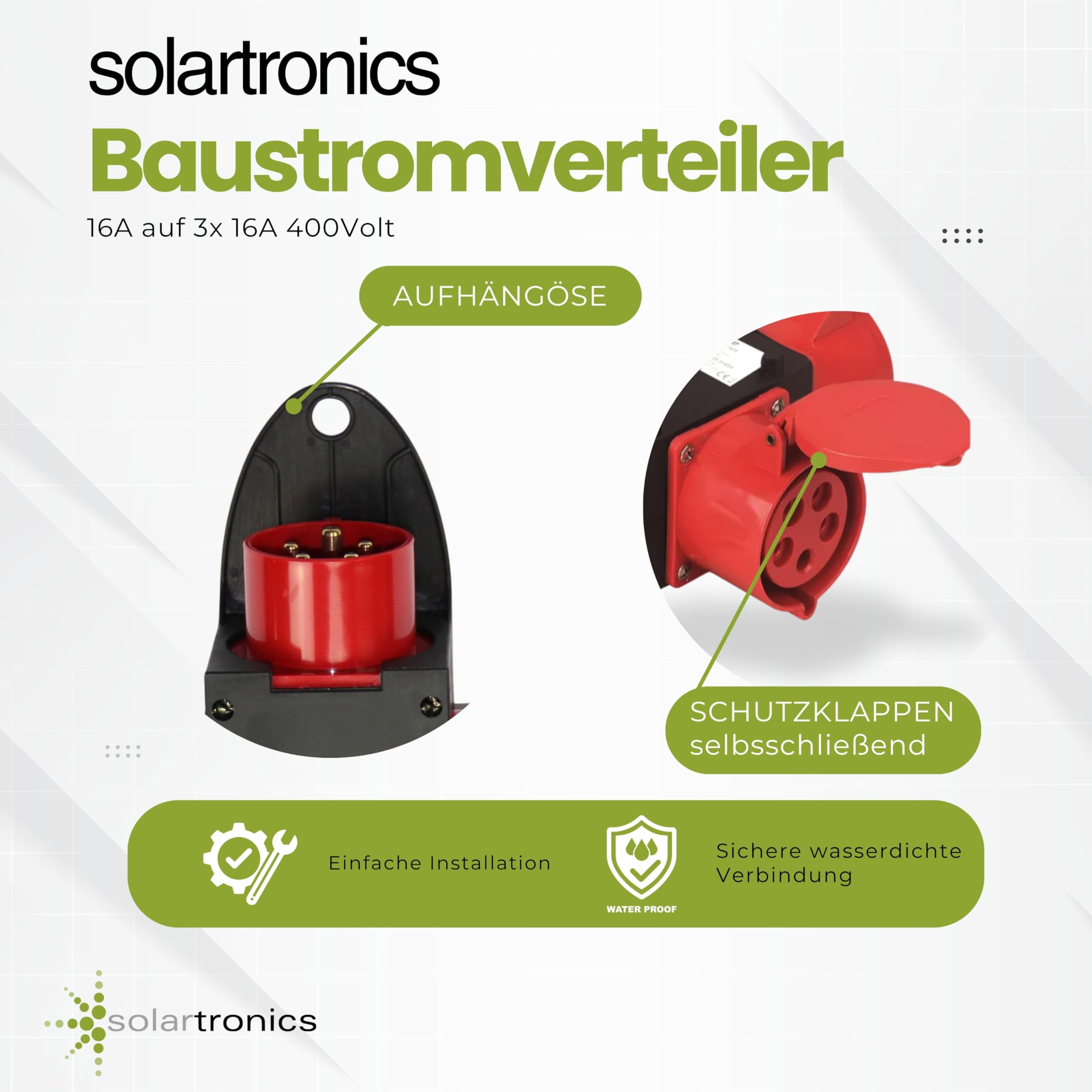 Construction Distributeur de courant 16 A 3 x 400 V