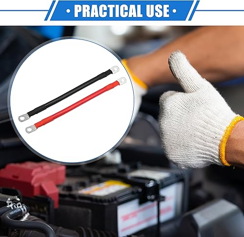 Miniatura 9 de VekAuto 1 par de cables inversores de batería de cobre, calibre 2 AWG, cable de batería de 7 pies, universal para automóvil, vehículo, RV,