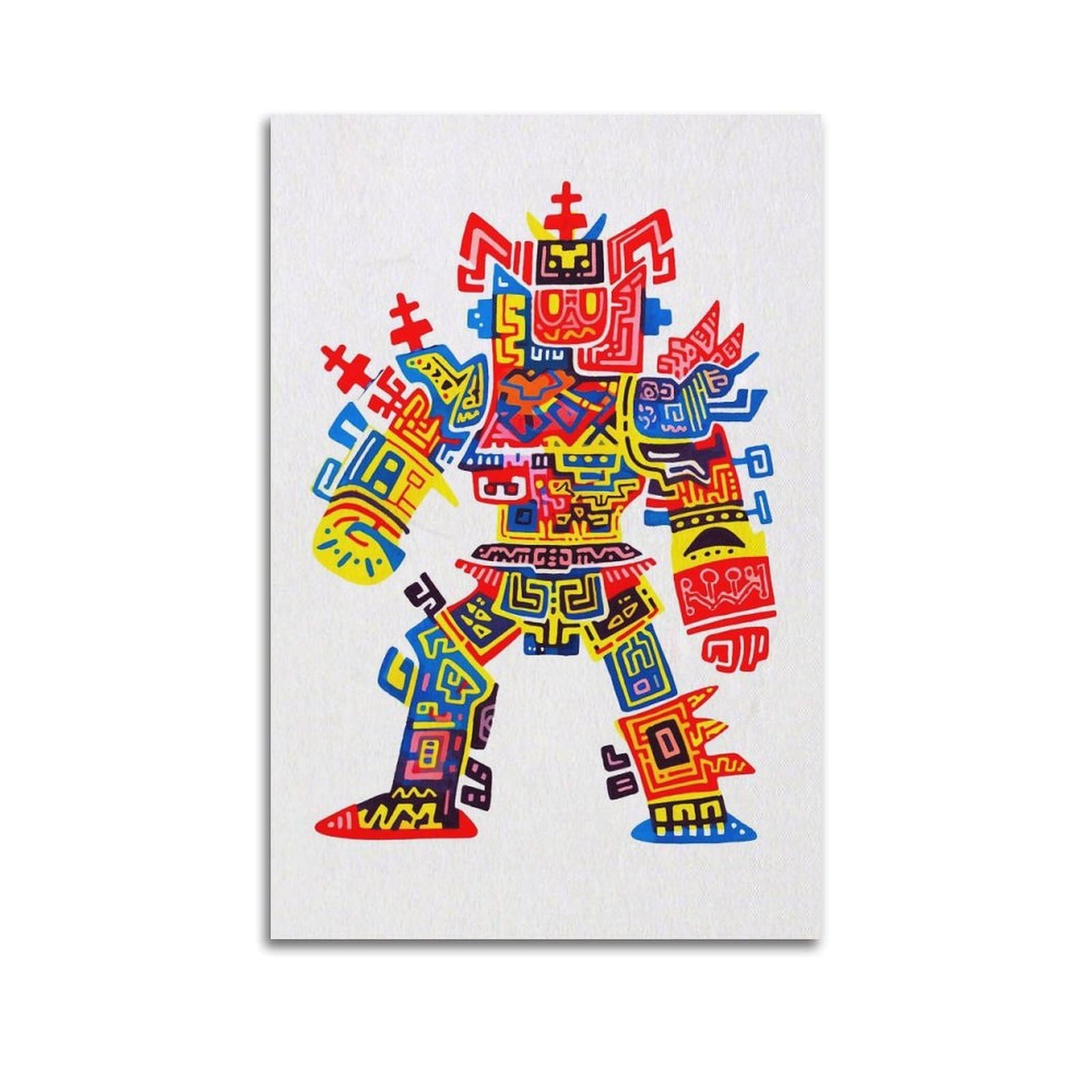 XKUGA Abstract Poster Sacred Spiritual Maya Aztec Spirit Totem Modern Decorative Canvas Prints - Ideal Wall Art for Family, Man Cave, Game Room, Boys & Girls Bedroom 20x30inch(50x75cm)