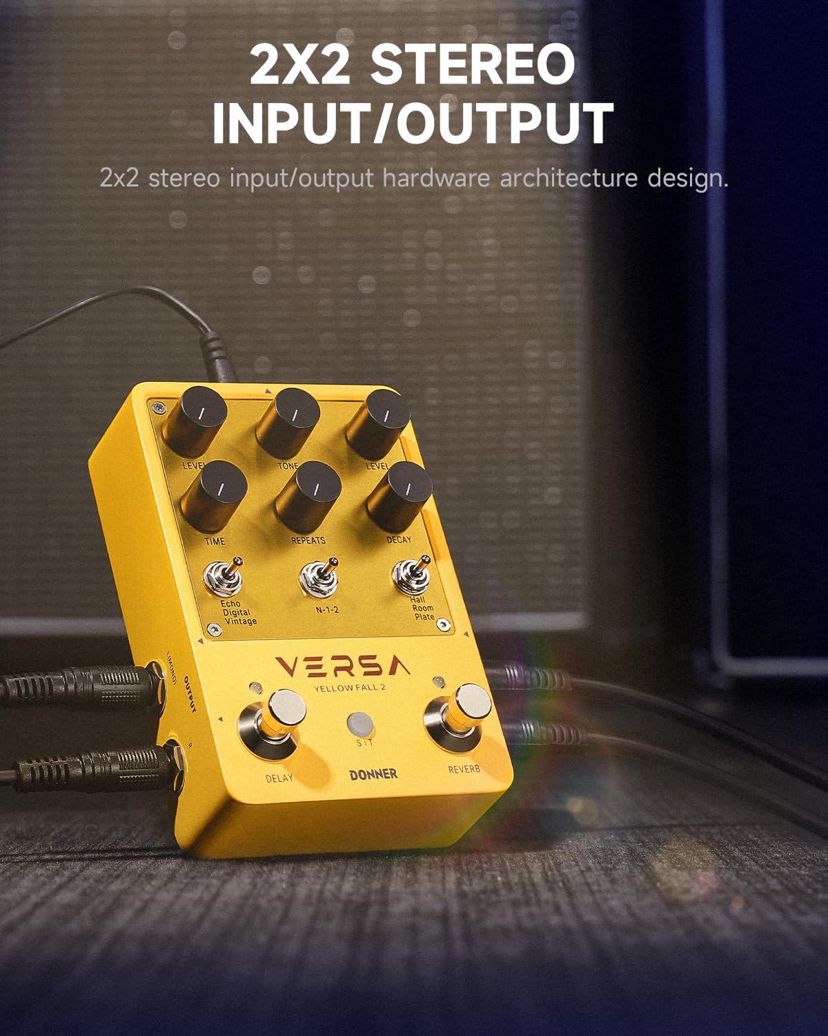 Donner Guitar Reverb & Delay Pedal - 2 in 1 with Tap Tempo