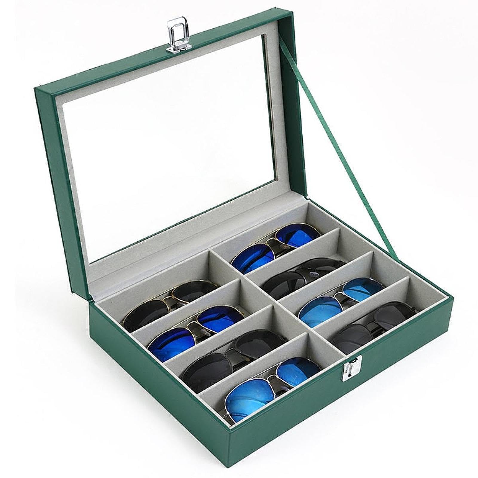 8 Slots Sunglasses Case Eyeglass Glasses Display Holder for Home Desk Drawer Health & Beauty | Vision Care | Eyeglass Cases-image-30