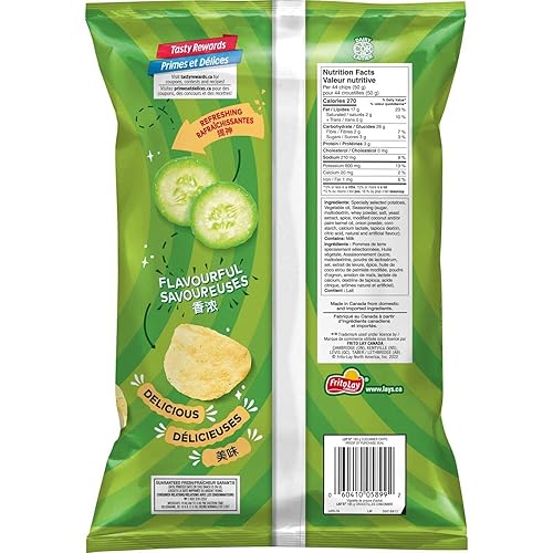 Miniatura 4 de Lays Pepino Patatas Fritas Bolsa 165g5.8oz (Paquete de 4) Enviado desde Canadá