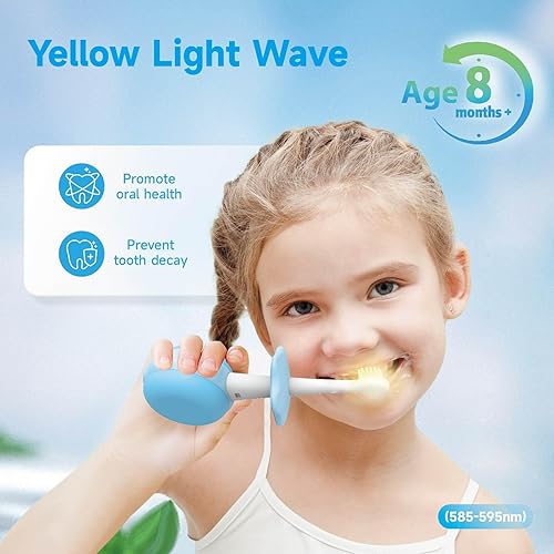 Miniatura 4 de Cepillos de dientes eléctricos para niños con luz LED de registro, 7 canciones integradas, aplicación, carga inalámbrica, mango de silicona, 4