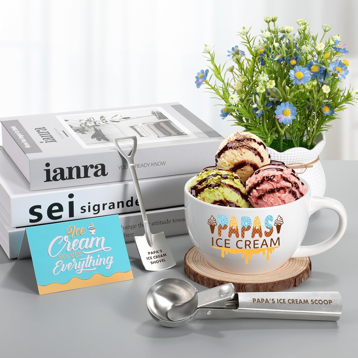 Father’s Day and Christmas Gift - Papa's Ice Cream Bowl and Scoop Set for Daughter, Son, Xmas Ideal Gift - Image 5