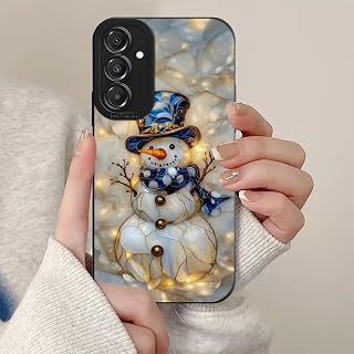 Cute Stained Glass Christmas Snowman Phone Case for Samsung Galaxy A15 5G 6.5", Unique Stained Winter Snow Man Pattern Design Cover for Girls Women, Soft TPU Bumper Protective Cases for Samsung A15 5G