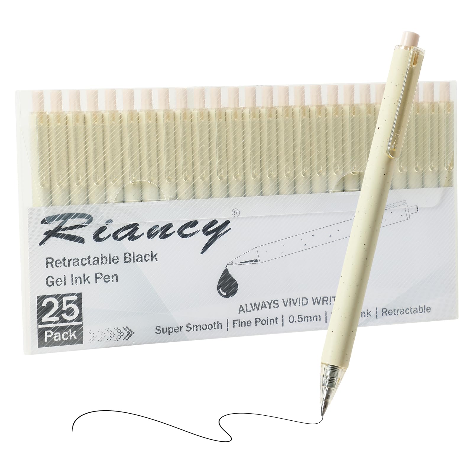 RIANCY Aesthetic pens Black Ink Pens Cream Pen Fine Point Smooth Writing Pens, High-End Series Pens for Journaling Note Taking, Cute Office School
