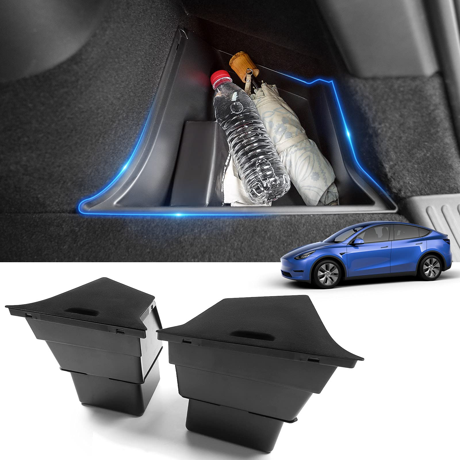 Buy powoq Fit Tesla Model Y Car Rear Trunk Organizer Storage Box Left