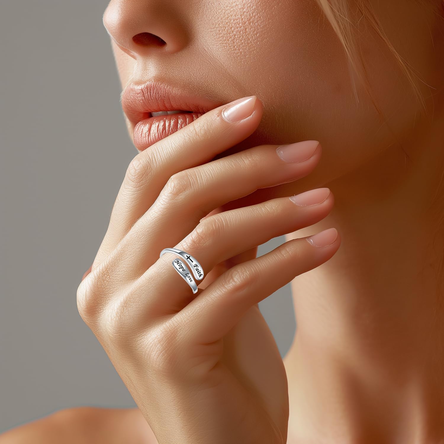 925 Sterling Silver Inspirational Adjustable Rings - Personality Encouragement Jewelry Gift For Women - Image 5