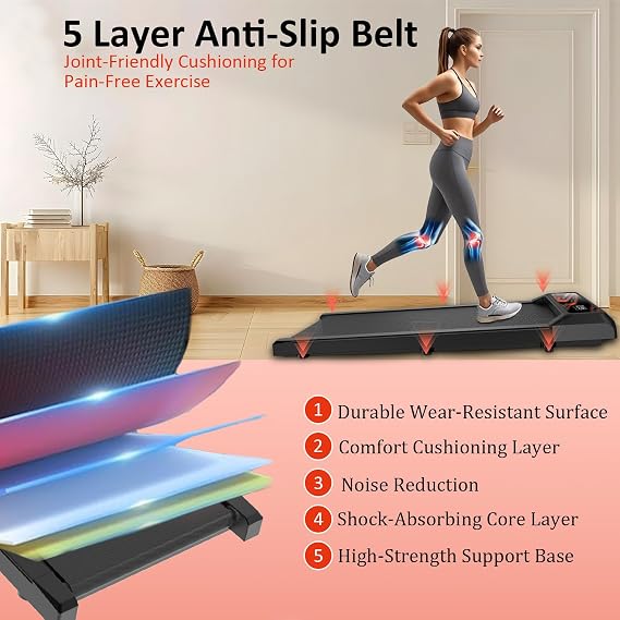 Maicifi Walking Treadmill Pad with Incline - 2.5HP Low Noise Under Desk Treadmill,Walking Portable Pad with Handle Bar, 3 in 1 for Home, Remote Control with LED Screen 270Lbs Weight Capacity