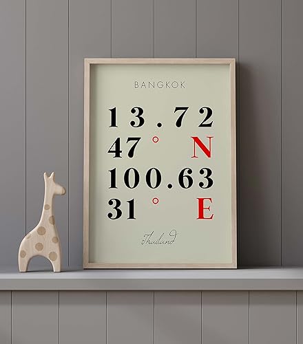 Miniatura 9 de Mapa de Bangkok, Tailandia, Coordenadas Multilíneas de colores (8x10)