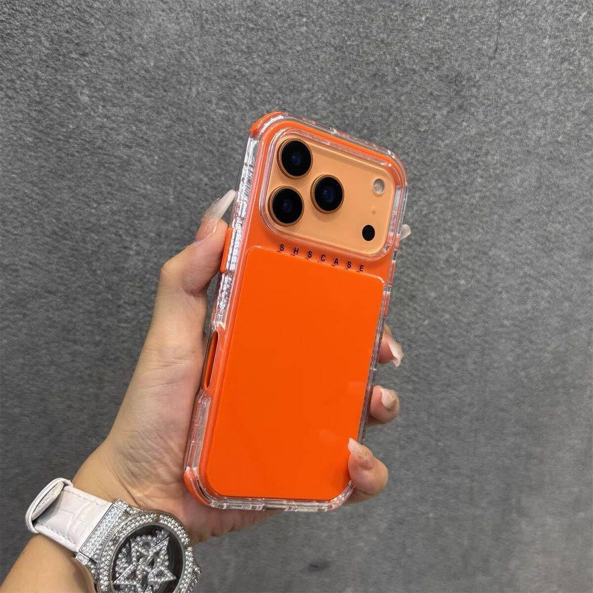 Coque de téléphone anti-rayures PC et TPU iPhone 13 Pro Max Orange - 6