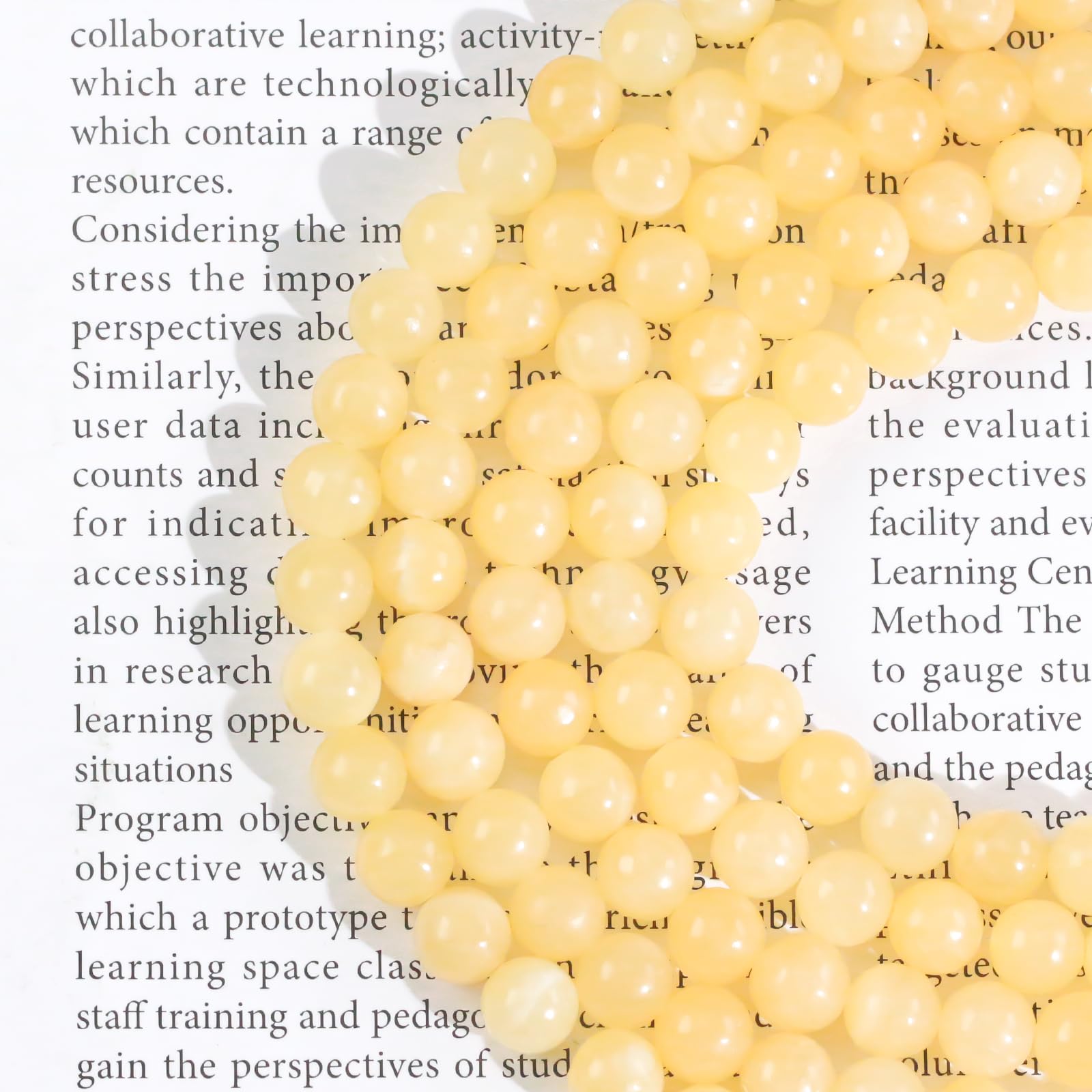 Ouubuuy 45pcs Yellow Jade 8mm Round Crystal Beads for Jewelry Making - Image 2