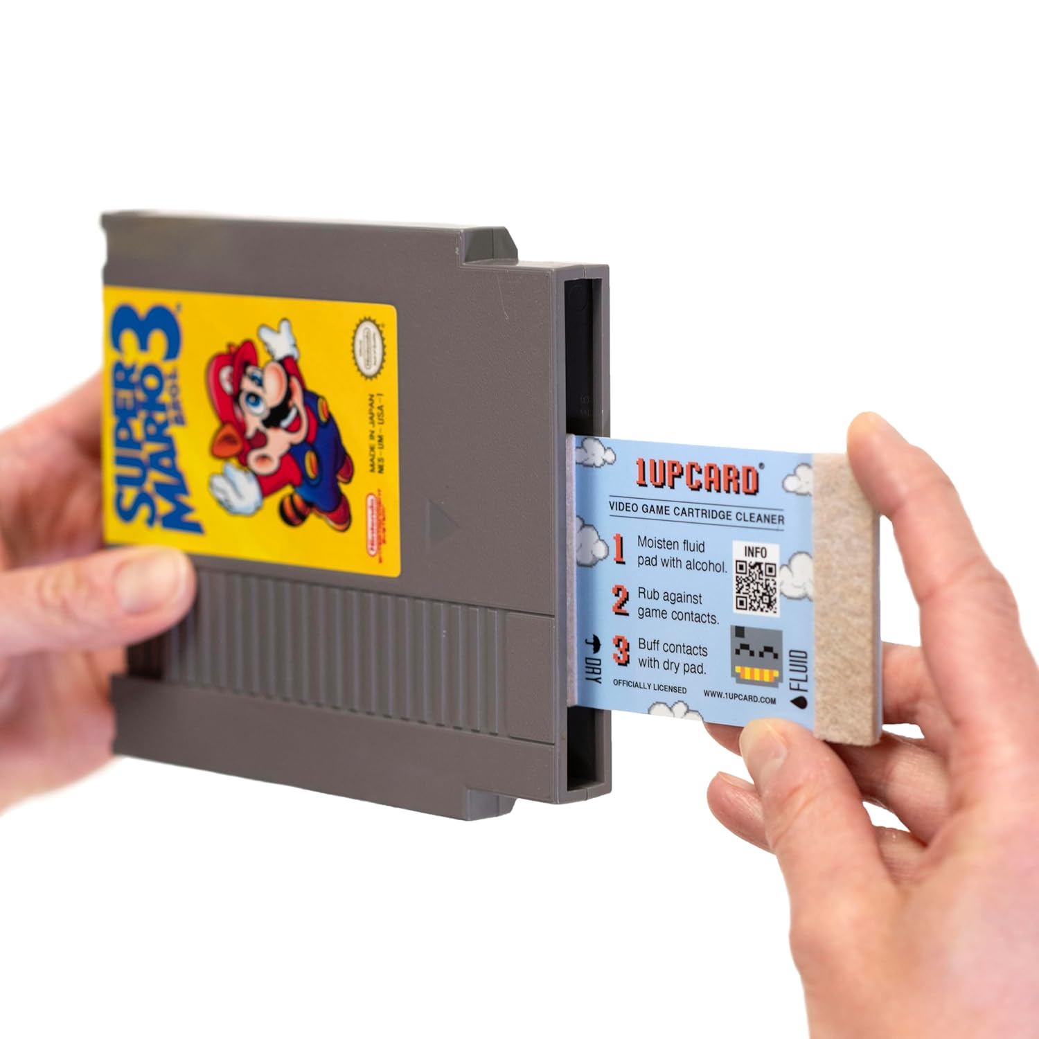 1UPcard Cleaning Kit Compatible With NES (Nintendo Entertainment System) and Video Game Cartridges