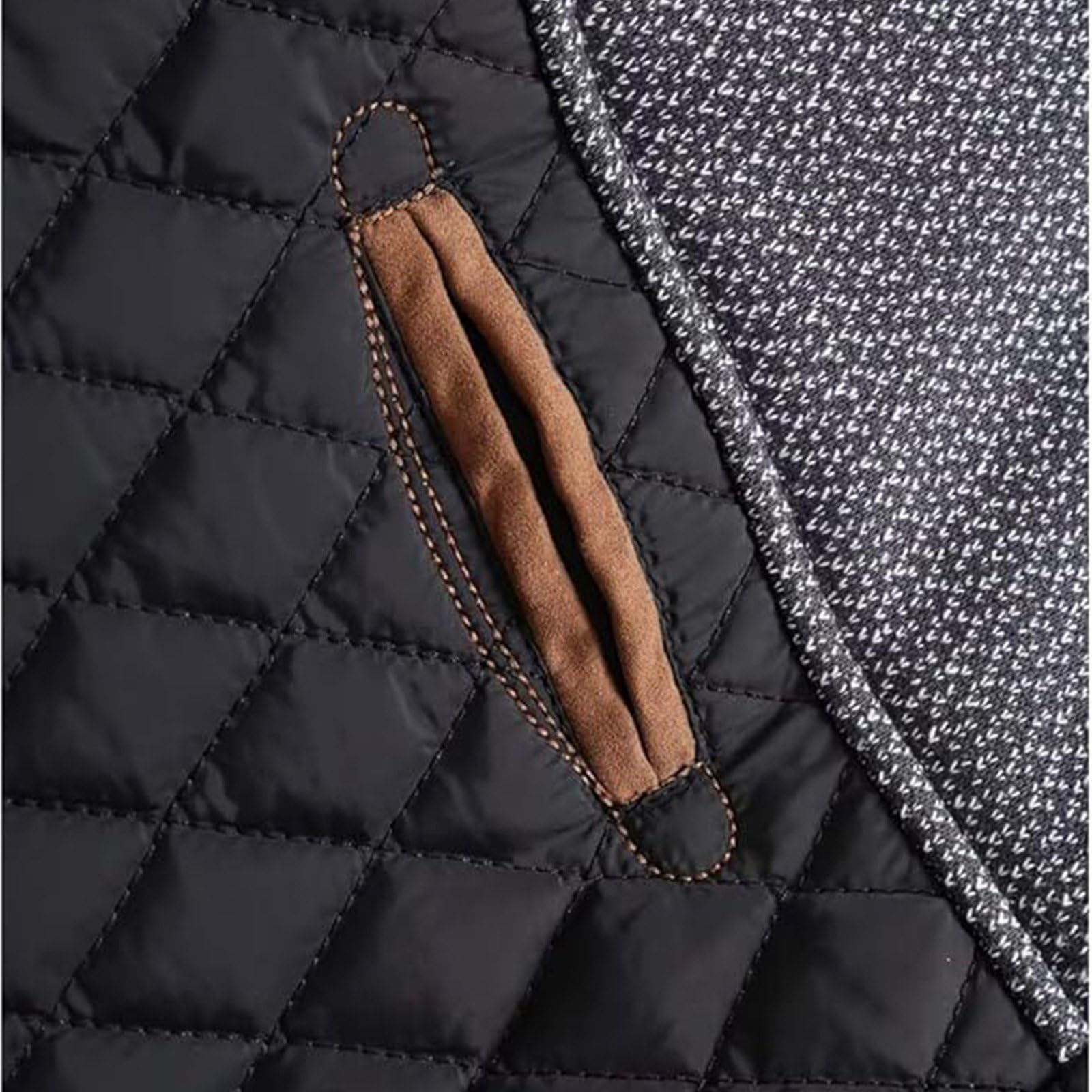 Herren Jacke Übergang Hemdjacke Warm Daunenjacke Leicht Dünn Winterjacke Gefüttert Übergangsjacke Puffer Jacke mit Druckknöpfen Herrenjacke Männer Steppjacke Winter Herbstjacke mit Taschen