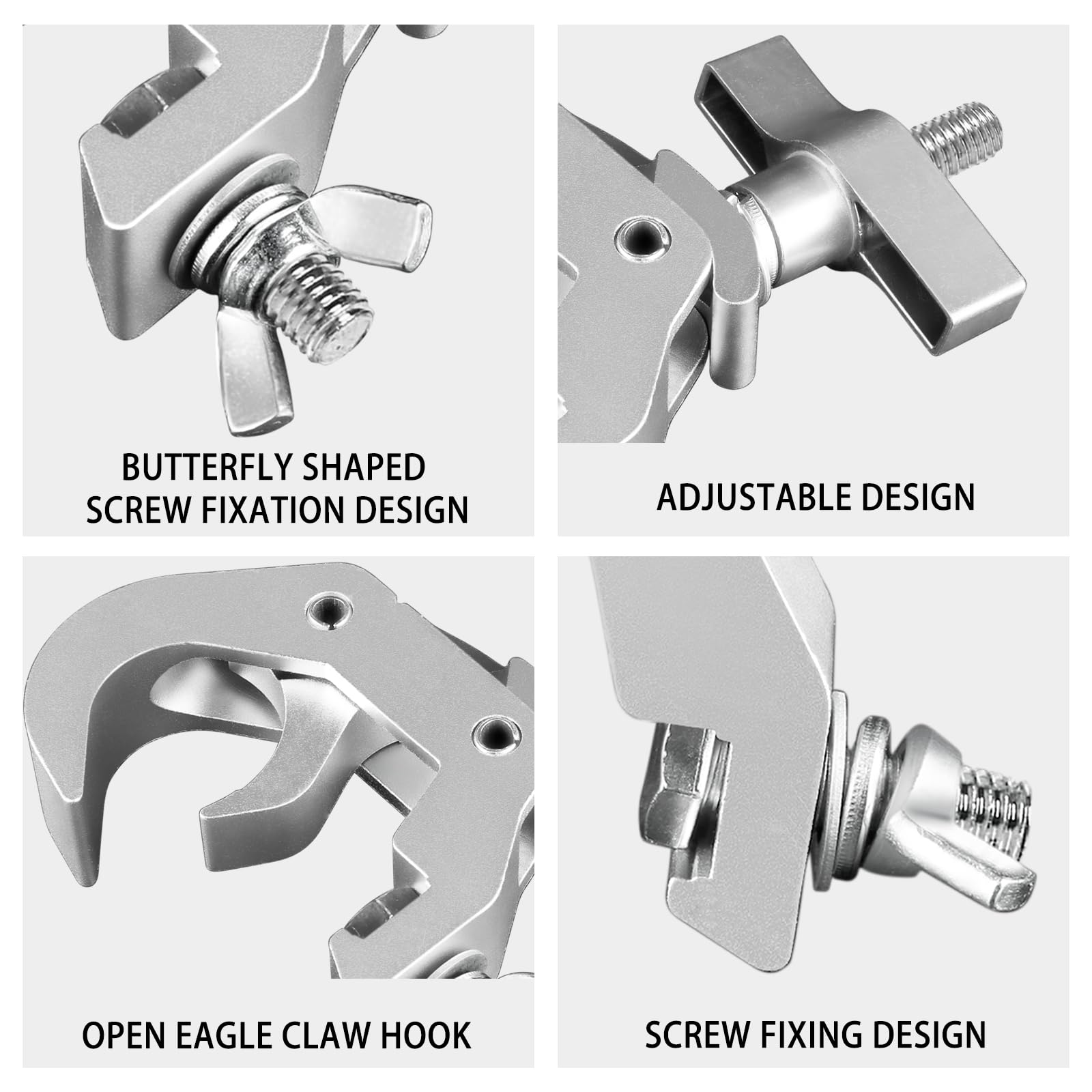 Clamp Hook Safety Rope Hanging Device,Hang on Truss,Use for Moving Head Beam,Led Par Light Stage Lighting Accessories (40-52mm 150kg)
