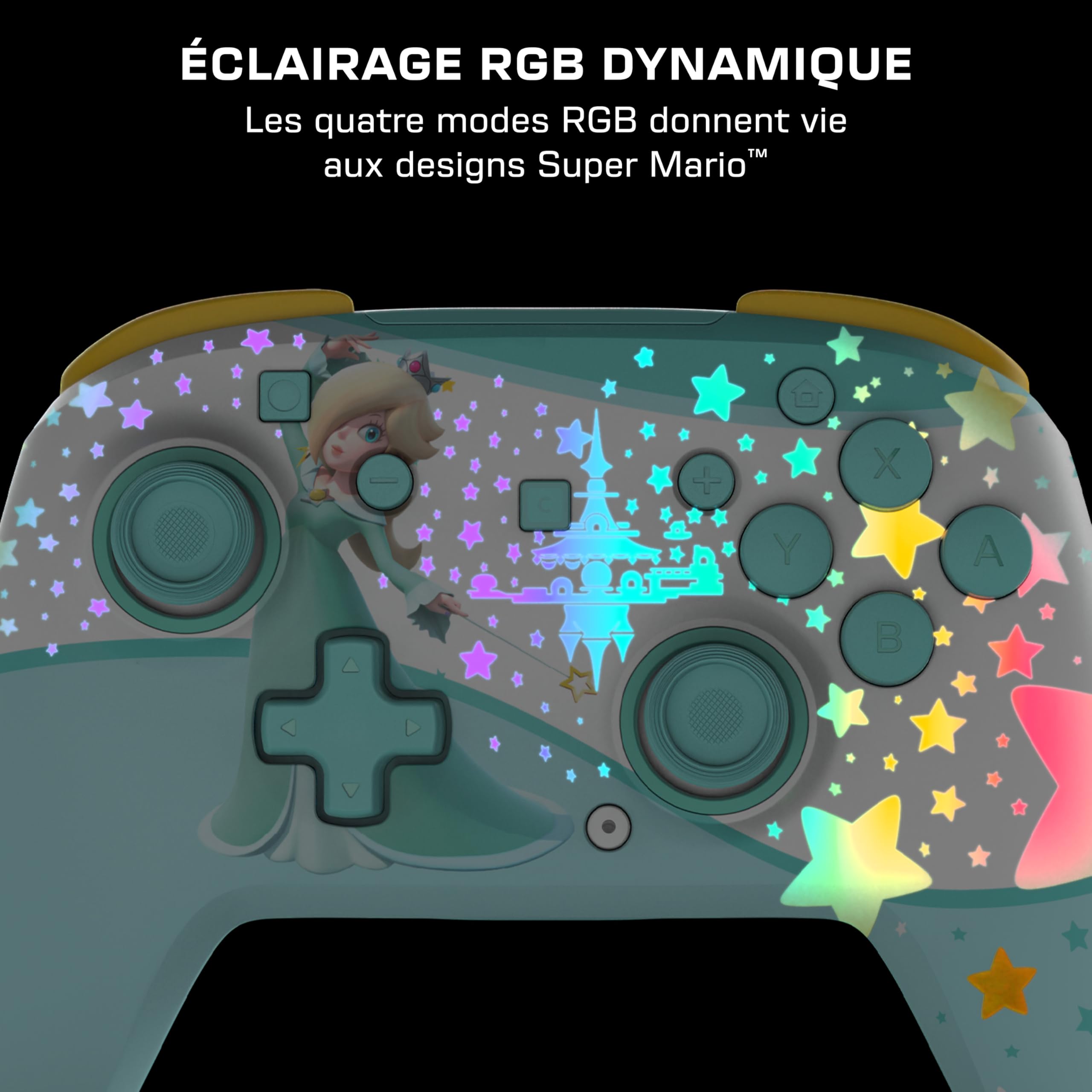 Turtle Beach Rematch Rosalina manette sans fil sous licence officielle pour Nintendo Switch 2 avec batterie rechargeable, RGB e sticks TMR
