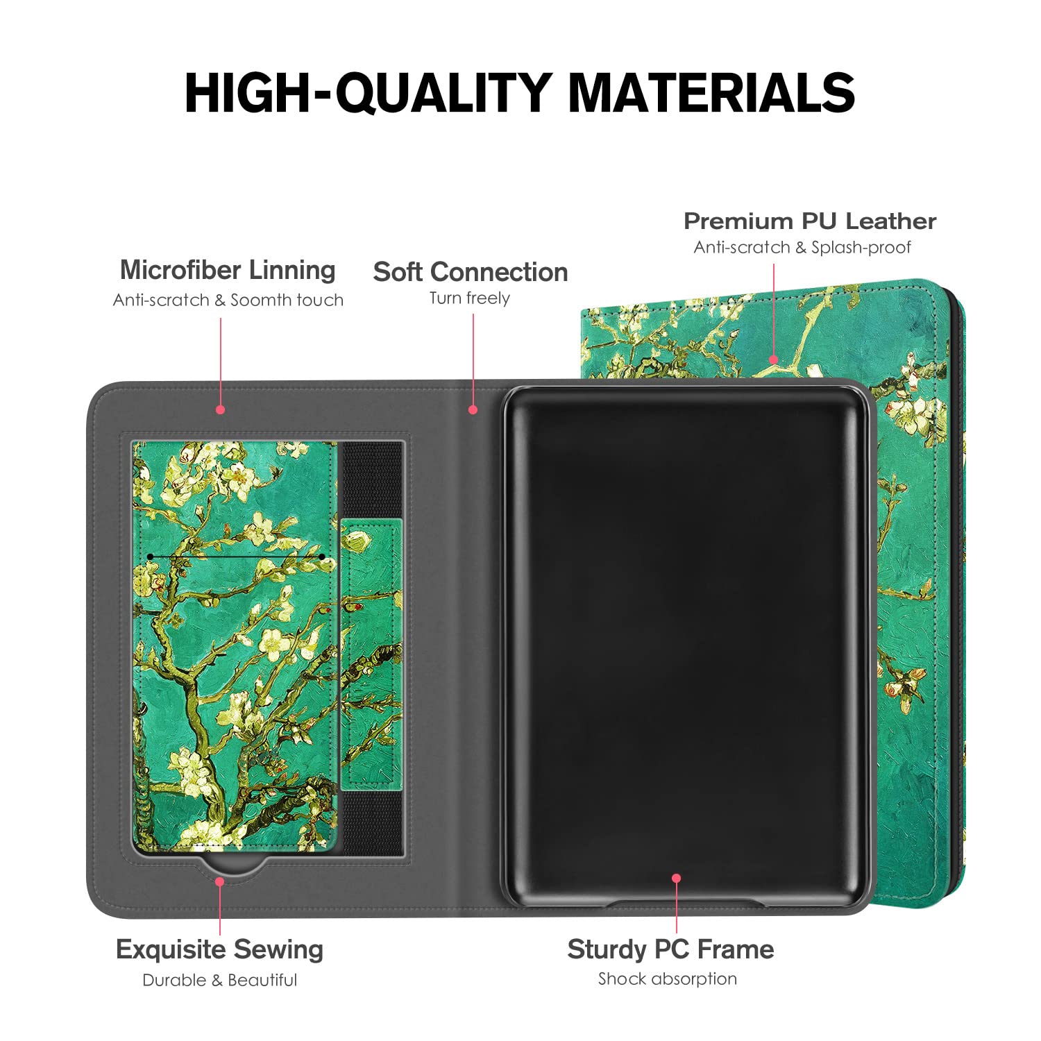 Ayotu Funda con soporte para Kindle Paperwhite de 6.8 pulgadas de 11ª generación 2021/Signature Edition 2021/K&G ShineLight Ereader, funda de piel sintética con correa de mano, soporta encendido y