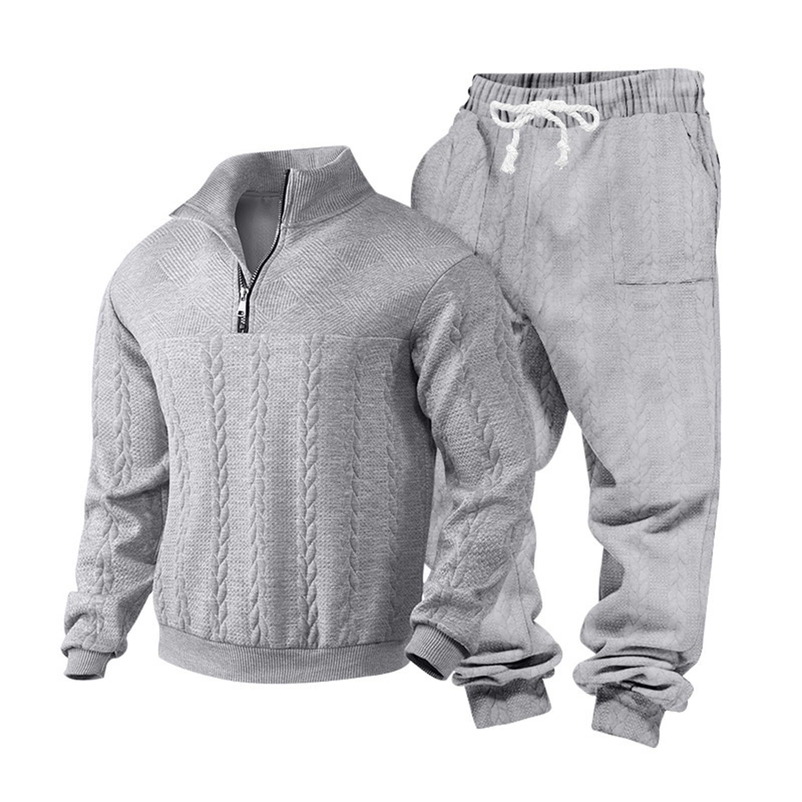 Generico Chándal completo para hombre con sudadera con cremallera y