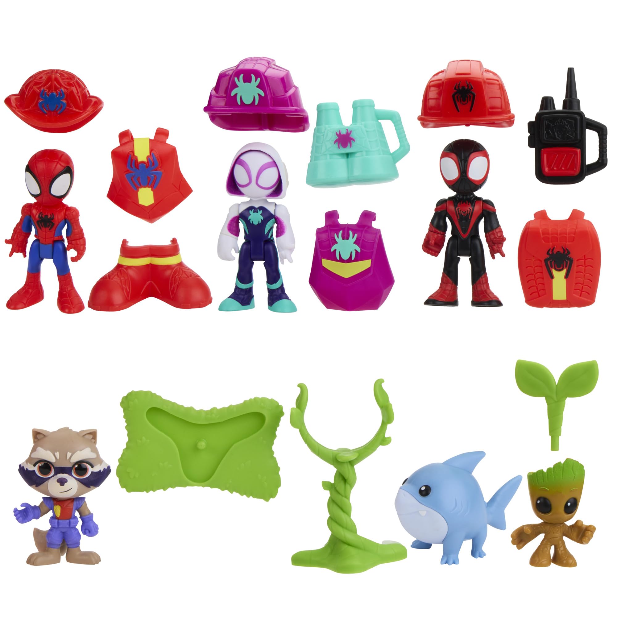 Marvel Spidey and his Amazing Friends Rescue-Webs Rescue Spidey and Crew Action Figure 6-Pack, Super Hero Toys and Figures for Kids, Ages 3+