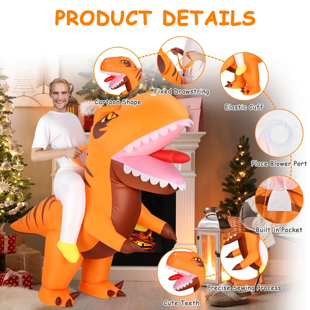 Alaoo Inflatable Dinosaur Costume for Adult T-Rex Inflatable Costume - Image 3