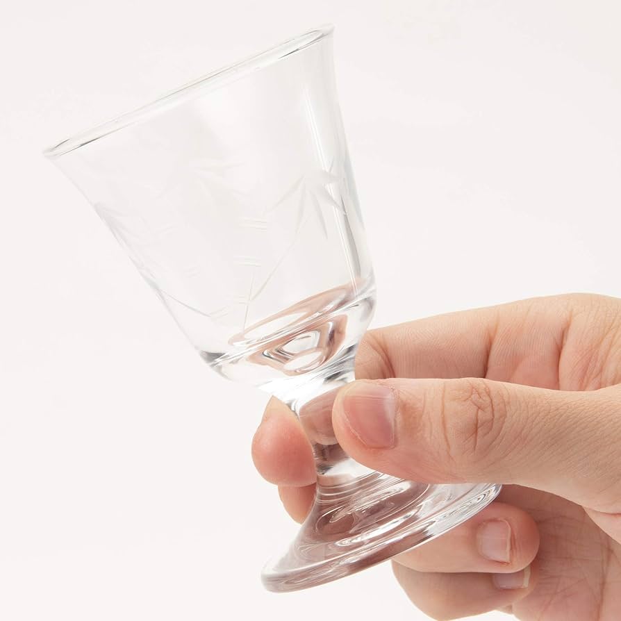 切子ガラス盃 薩摩切子 二色 脚付盃 cut201 ルリ金赤 二色衣 二色被せ 島津薩摩切子