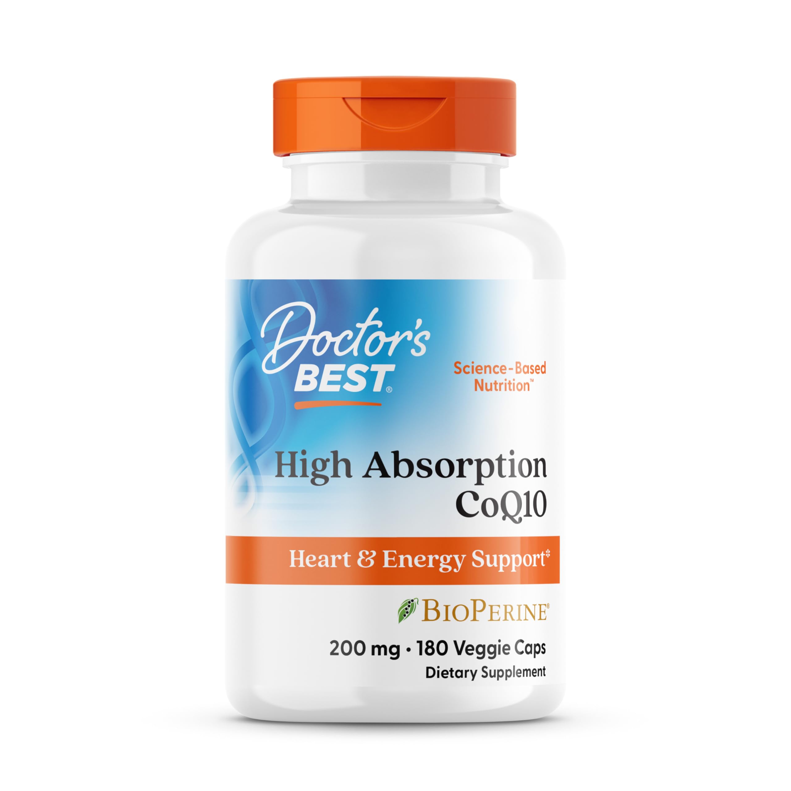 Doctor's Best High Absorption Coq10 with Bioperine Supplement, 200mg, 180 Count