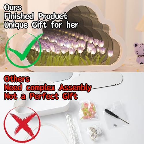 Miniatura 4 de Espejo de pétalos infinitos, espejo de pétalos celestiales, espejo de lámpara de tulipán de nube, espejo de nube de tulipán, espejo de nube de