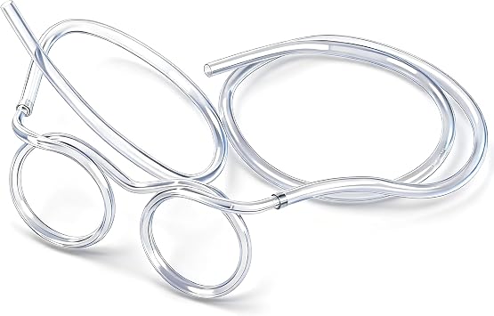 Silly Straws Glasses, Reusable Crazy Straws for Kids, Flexible Twisty Straws Fun Eyeglass Frame Drinking Straws, Novelty Party Favors Supplies for Birthday, Game, Christmas, Holiday Decorations