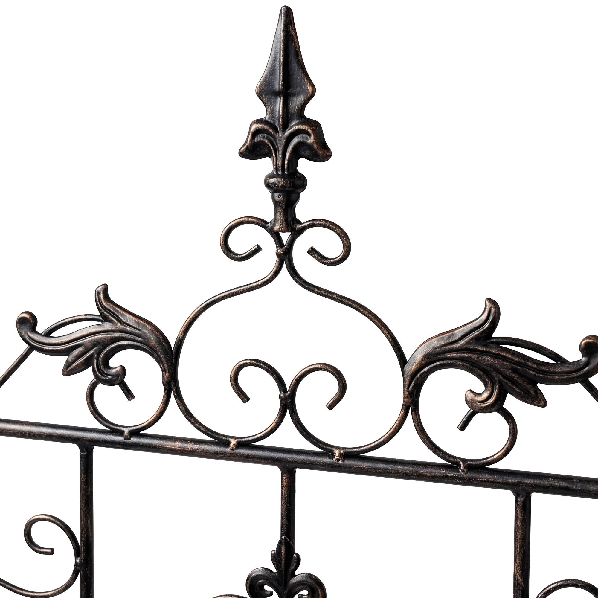CLP 2er Set Rankgitter Metall Myrte, Rankhilfe für Rosen und Clematis im Landhausstil, Kletterhilfe für Hochbeet, Garten, Balkon oder Terrasse, Farbe:Bronze
