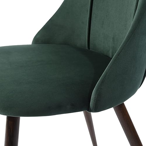 Miniatura 6 de Juego de 2 sillas de comedor, asientos de terciopelo, patas de metal, cocina, comedor, dormitorio, muebles de sala de estar, sillas verdes de