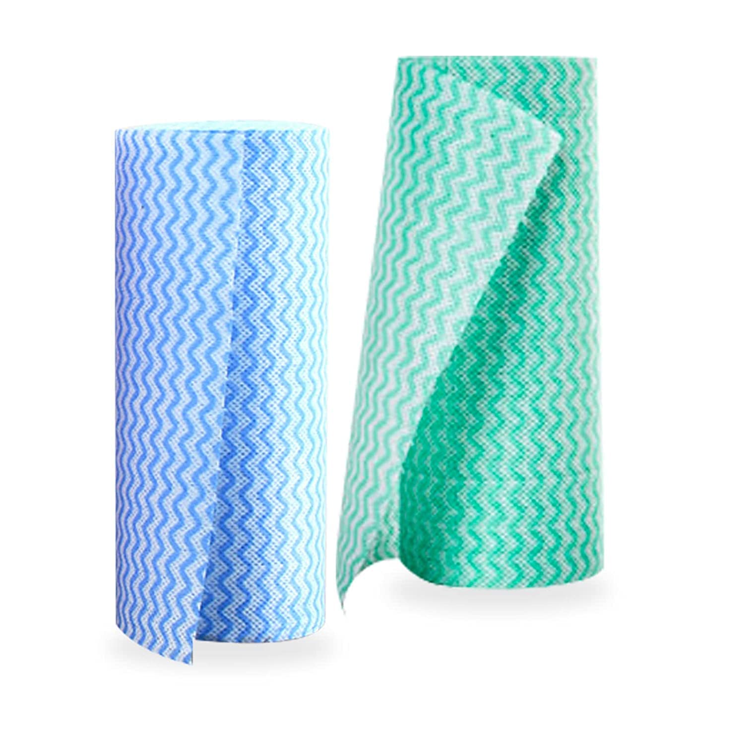 Kitchen Washable Rolls - Pack of 2 Kitchen Printed Tissue Rolls - Non-Woven Reusable and Washable Kitchen Printed Tissue Rolls - 2 Rolls - 120 Wipes Pull per roll - Total 240 pulls-image-48