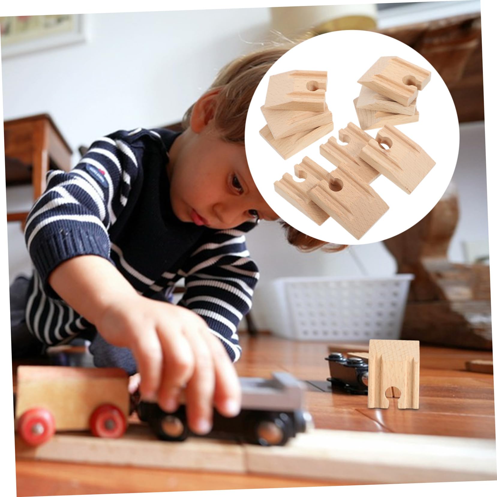 ibasenice 40stücke Teiliges Holzschienen Zubehör Für Holzeisenbahnen Flexibles Gleis Layout Für Kreatives Spielen Kompatibel Mit Gängigen Marken Fördert Handwerkliche Fähigkeiten Und