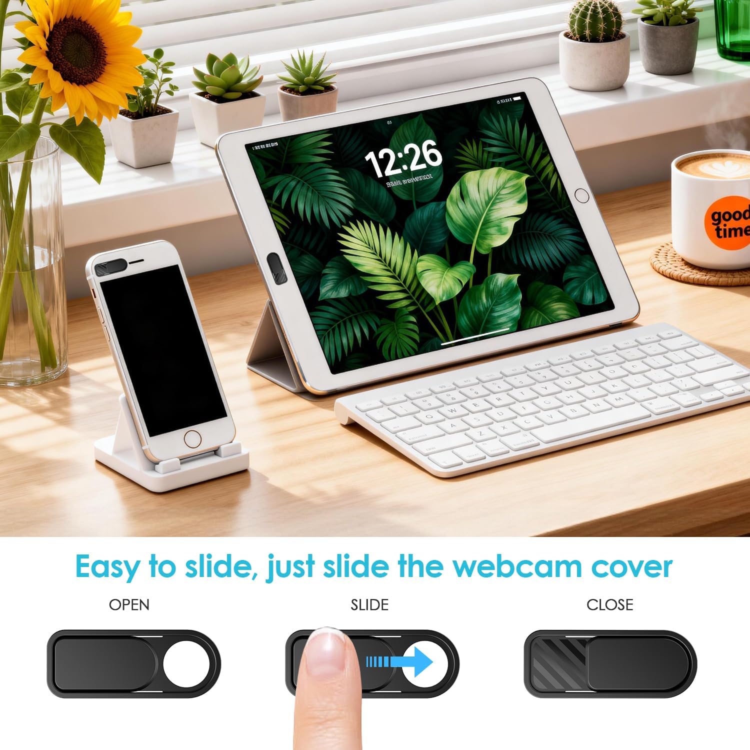 Webcam Cover Slide, Thin Camera Cover for Tesla Model Y/3, Car Cabin Camera Cover Slide for MacBook, iMac, Laptop, PC, iPad, Smartphone, iPhone 6/7/8 Plus, Laptop Camera Cover Protect Visual Privacy