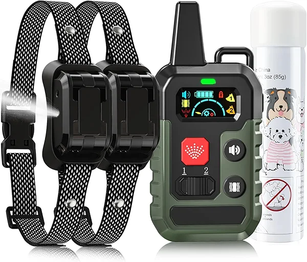 Citronella Training Collar for Dog [2*Collar, No Automatic] Citronella Dog Bark Collar with Beep/Vibration/Spray 4 Mode & 6 Adjustable Sensitivities, IPX7 Waterproof Safer for L/M/S Dogs