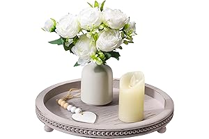 Handmade Wooden Decorative Grey Serving Tray for Coffee Table and Home Decor