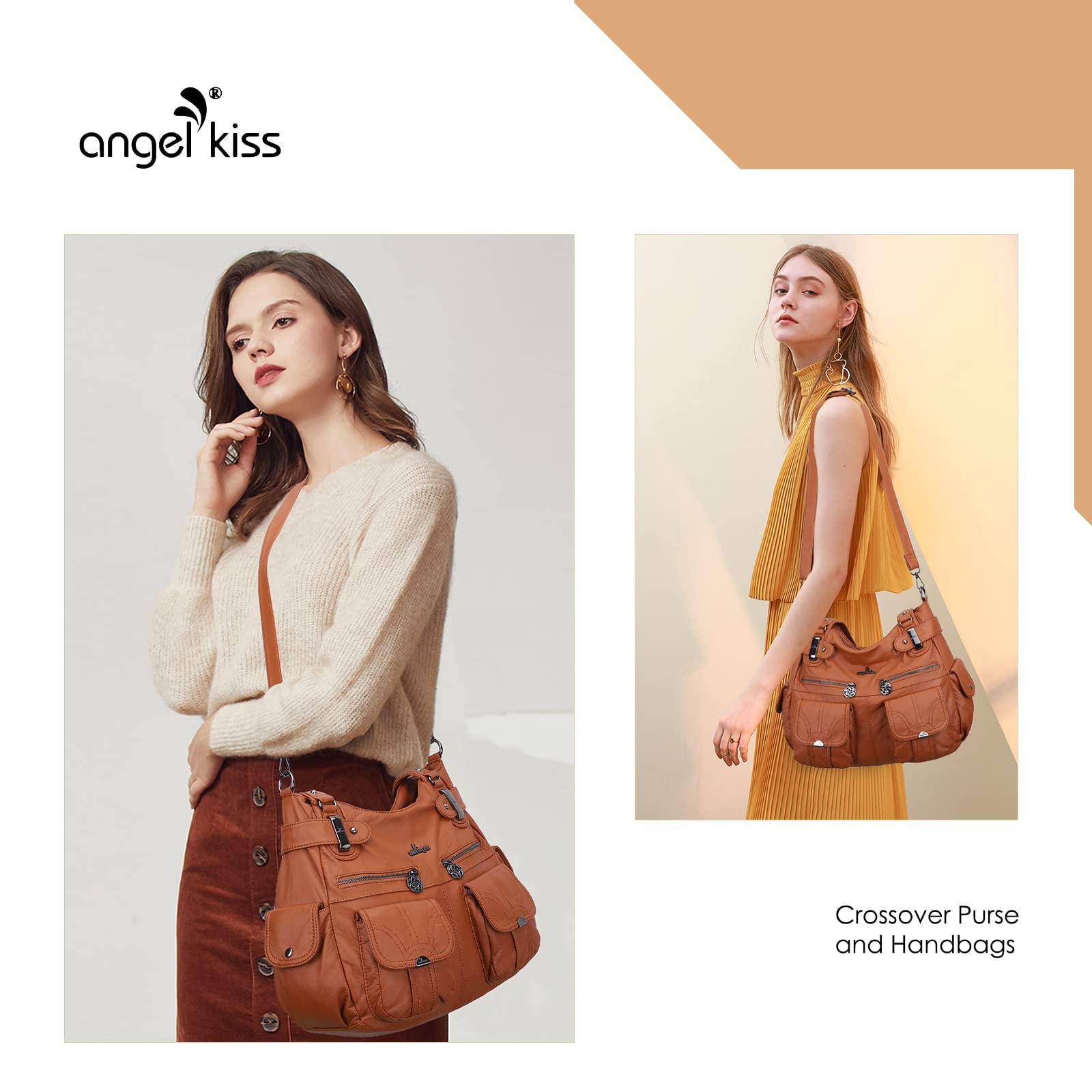 Angel Kiss Sac a Main Femme Grand Sacs à Main Portés Épaule Femme Pu Cuir Sac Bandoulière Sacs Cabas